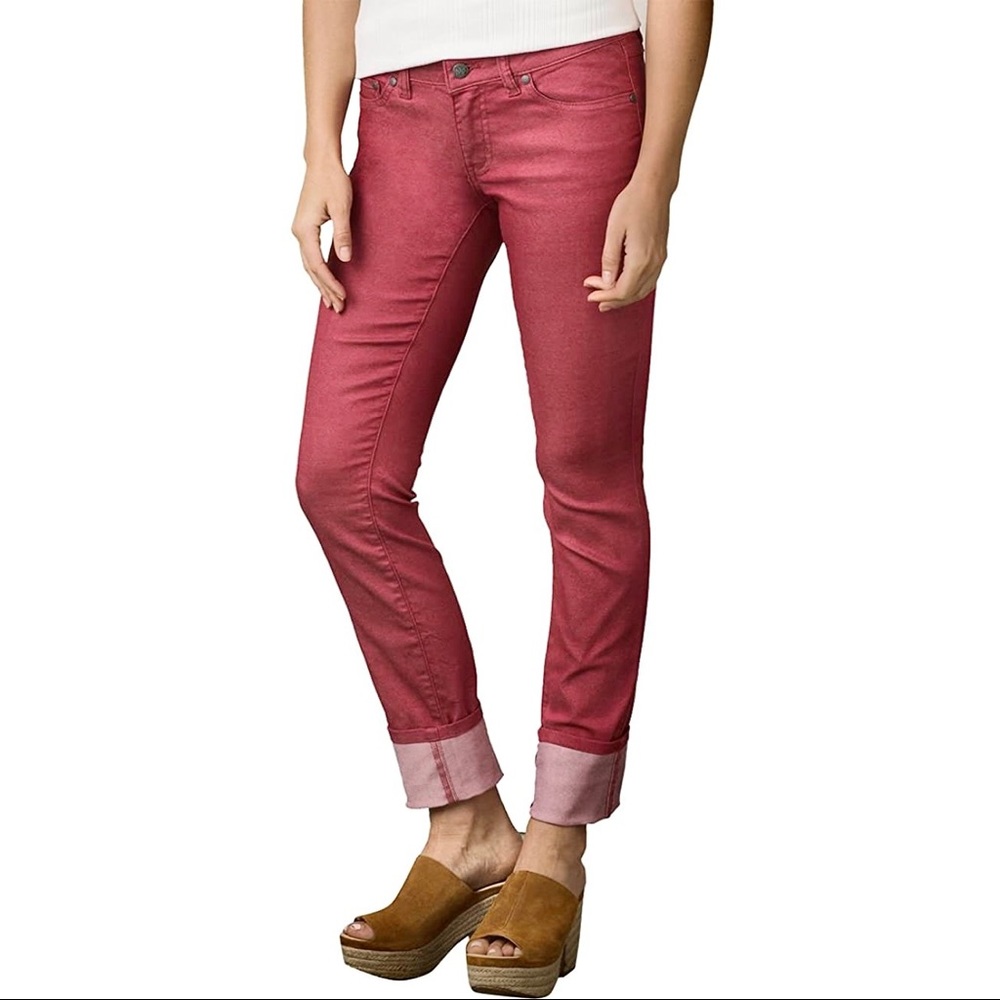 Prana Kara Straight Red Mixer Stretch Midrise Jean